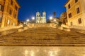 The empty Spanish Steps in Rome