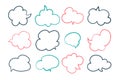 Empty speech bubbles collection flat doodle hand drawn Royalty Free Stock Photo