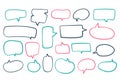 Empty speech bubbles collection flat doodle hand drawn Royalty Free Stock Photo