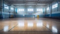 An empty sports hall with aerobic equipment Royalty Free Stock Photo