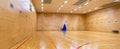 Empty sports hall for playing basketball court view from the corner Royalty Free Stock Photo