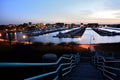 The empty spring harbor slips in the Racine Harbor