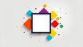 empty square frame surrounded by colorful rounded geometric shapes Royalty Free Stock Photo
