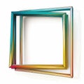 Empty square frame on white background. Royalty Free Stock Photo