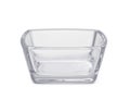 Empty square glass dipping cup