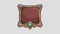 Empty square golden frames in medieval style for game ui design. Vector cartoon set of user interface elements with gold meta... Royalty Free Stock Photo