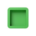 Empty square green checkbox isolated on white background. Unchecked.