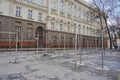 Empty square Vernissage in Lviv,23.03.2019 UKRAINE, LVIV,empty Vichev square in Lviv, Vernissage square