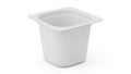 Empty square white plastic container on white background Royalty Free Stock Photo