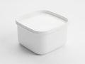 Empty square white plastic container with lid Royalty Free Stock Photo
