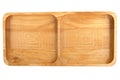 Portion wooden dish isolated on white background. Royalty Free Stock Photo