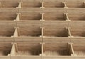 Empty Stacked Wooden Crates