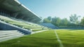 An Empty Stadium With Grass and Stairs Royalty Free Stock Photo