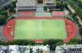 Empty stadium soccer field Royalty Free Stock Photo