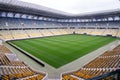 Empty stadium soccer field Royalty Free Stock Photo