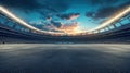 an empty stadium under bright floodlights ready Royalty Free Stock Photo