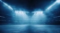 an empty stadium under bright floodlights ready Royalty Free Stock Photo