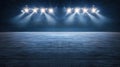 an empty stadium under bright floodlights ready Royalty Free Stock Photo