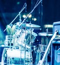 Drum set in a concert hall Royalty Free Stock Photo