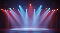 Empty stage with colorful spotlights. Scene lighting effects Royalty Free Stock Photo