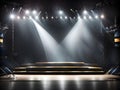 Empty Stage Illuminated by Projectors for Dance Performance Royalty Free Stock Photo