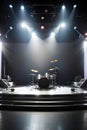 Empty Stage Illuminated by Projectors Royalty Free Stock Photo