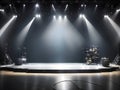 Empty Stage Illuminated by Projectors Royalty Free Stock Photo