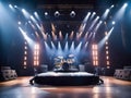 Empty Stage Illuminated by Projectors Royalty Free Stock Photo