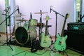 Empty stage with instruments ready for performance Royalty Free Stock Photo