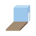 Empty stage. Isometric square podium. Storeroom