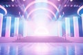 Empty stage light background with spotlight illuminated stage for modern performance dance. Stage with pastel colors backdrop Royalty Free Stock Photo