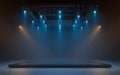 Empty stage with lighting equipment