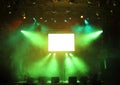 Empty stage in the rays of light Royalty Free Stock Photo