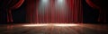 Empty Stage With Red Curtain and Spotlight Royalty Free Stock Photo