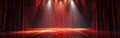 Empty Stage With Red Curtains and Spotlights Royalty Free Stock Photo