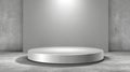A stunning image of background podium 3D light white and chrome platform stage product abstract. Scene Royalty Free Stock Photo