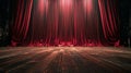 Empty Stage With Red Curtain Royalty Free Stock Photo