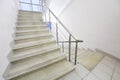 Empty staircase with metal railings Royalty Free Stock Photo