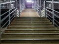 An empty staircase in a train station