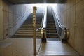 Empty stairway and escalator at a subway station Royalty Free Stock Photo