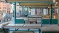 Empty Market Stalls Venice