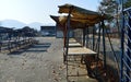 Empty stalls at the market