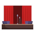 Empty stand up comedy stage with microphone and stool awaiting performer Royalty Free Stock Photo