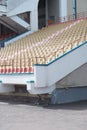 Empty stands of a football stadium during the off-season. Royalty Free Stock Photo