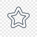 Empty Star concept vector linear icon isolated on transparent ba