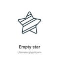 Empty star outline vector icon. Thin line black empty star icon, flat vector simple element illustration from editable ultimate