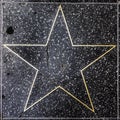 The empty star on the sidewalk of Hollywood Boulevard Walk of fames Royalty Free Stock Photo