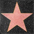 The empty star on the sidewalk of Hollywood Boulevard Walk of fames Royalty Free Stock Photo