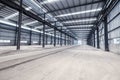 Empty steel structure warehouse