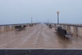 Coney Island pier on a rainy winter day